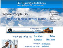 Tablet Screenshot of forleaseresidential.com